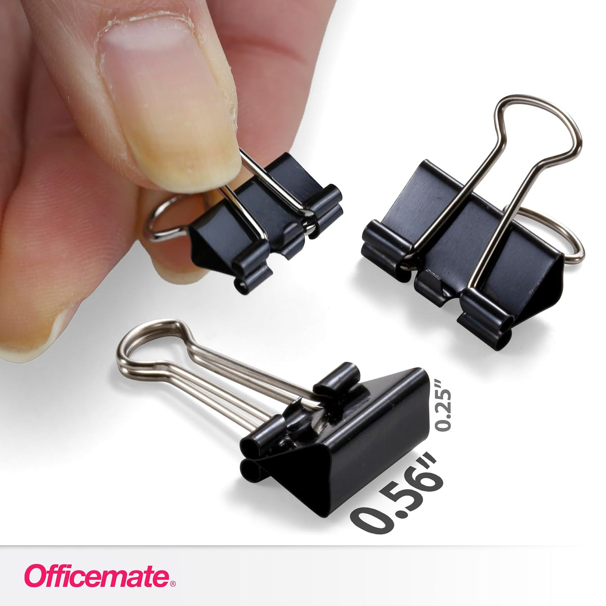 Officemate 99010 Mini clips para carpeta (negro, 12 unidades (paquete de 12)