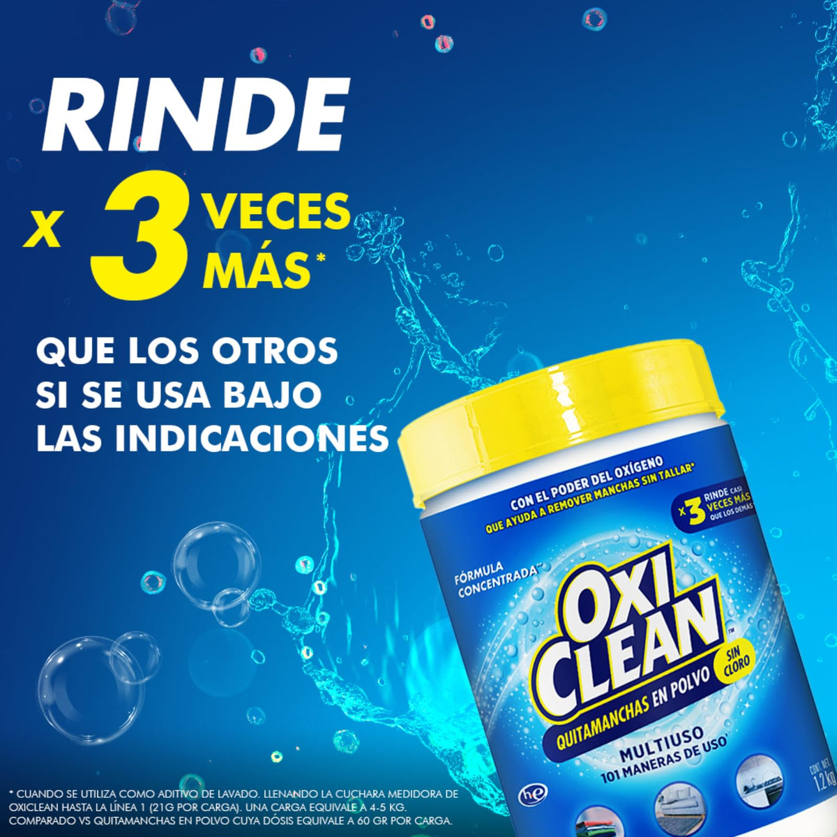 Oxiclean Versátil Quitamanchas en Polvo, Remueve Manchas De Tu Ropa, Alfombras Y Muebles Y Superficies, 1.2 Kg