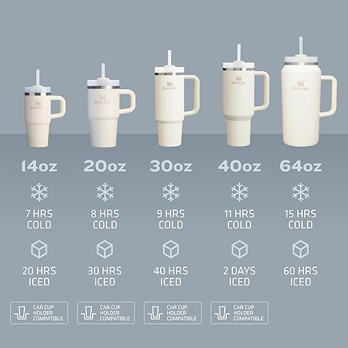 Stanley Quencher H2.0 - Vaso con asa y popote, 30 onzas, tapa Flowstate de 3 posiciones, compatible para viajes, vaso de acero inoxidable aislado, sin BPA, verde azulado tropical