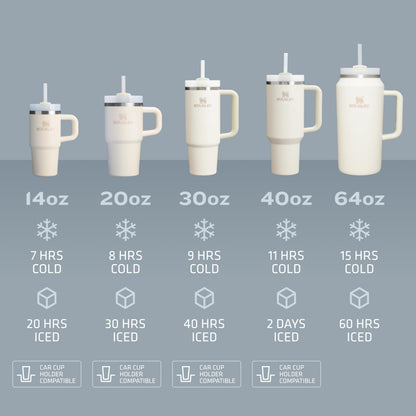Stanley Quencher H2.0 FlowState - Vaso de acero inoxidable aislado al vacío con tapa y popote para agua, té helado, café, licuados y más, ciruela, 890 ml.