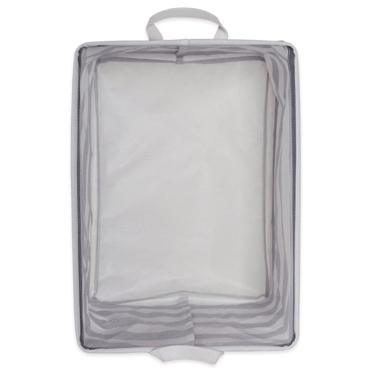 DII Canastilla de algodón/poliéster para la Ropa Sucia, Set de 2, Gris (Gray Rugby Stripe), Extra Small Bins, 1, 1
