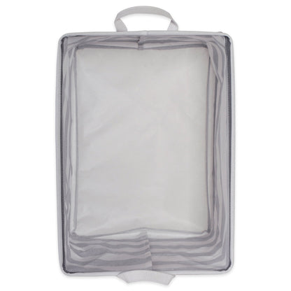 DII Canastilla de algodón/poliéster para la Ropa Sucia, Set de 2, Gris (Gray Rugby Stripe), Extra Small Bins, 1, 1