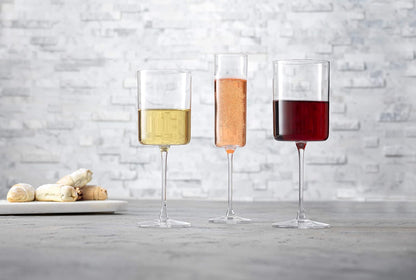 JoyJolt - Juego de 2 copas de champaña de vidrio de la colección Claire, capacidad de 6.5 onzas, exquisita artesanía, ideal para el hogar, bar y ocasiones especiales, fabricado en Europa
