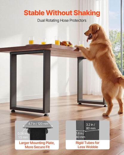 VEVOR Patas de Mesa Cuadradas de Acero al Carbono, Capacidad Máxima 1000 kg, 750 x 900 mm, Negro, Juego de 2 Patas con Kit de Herrajes para Banco de Trabajo, Muebles, Escritorio, Mesa de Bar y Oficina