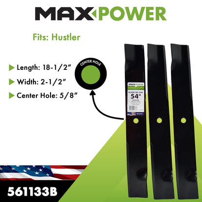 Maxpower 561133B - Cuchilla para cortacésped, Color Negro