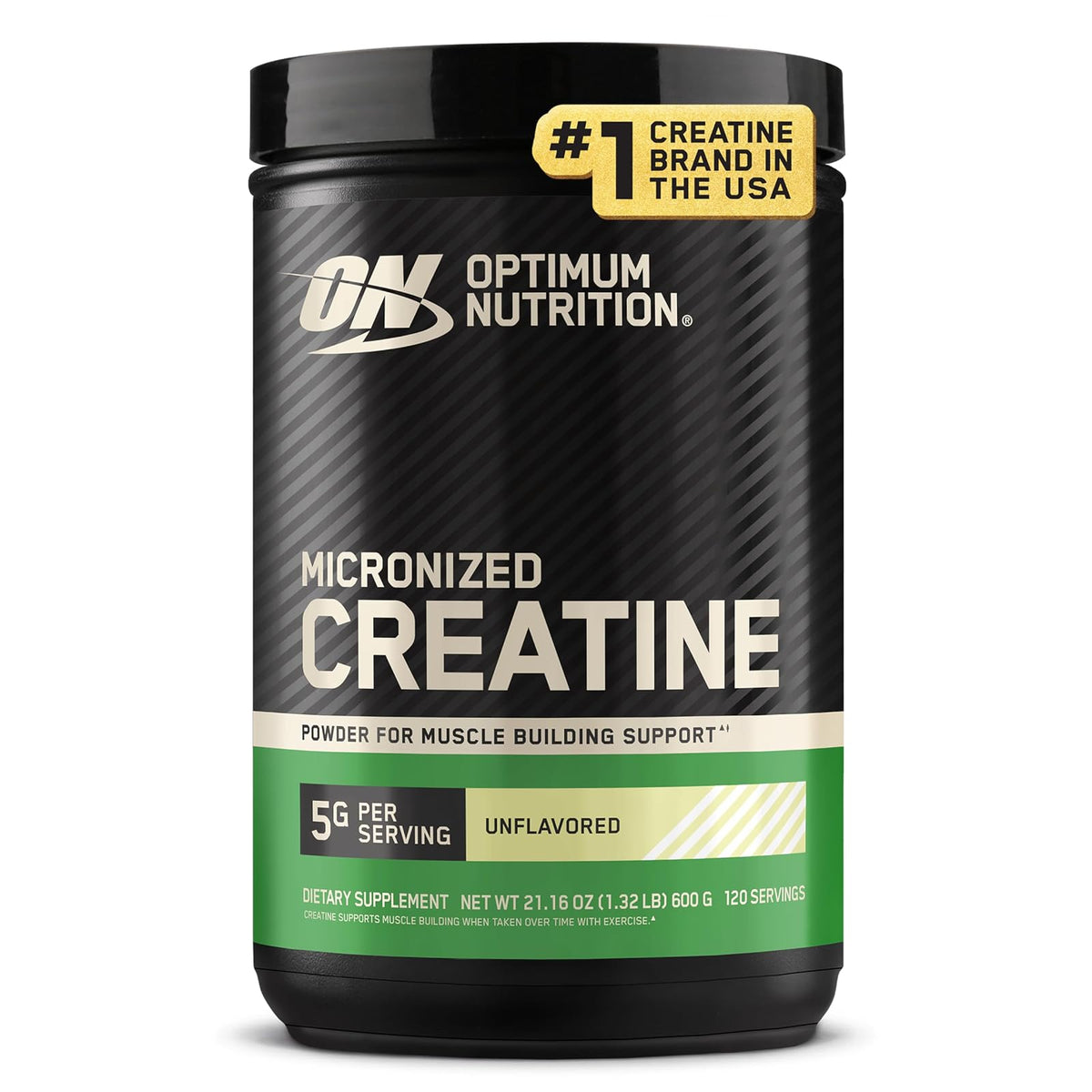 Optimum Nutrition Creatina Monohidratada en Polvo Sin Sabor, 60 Servicios - 600 g