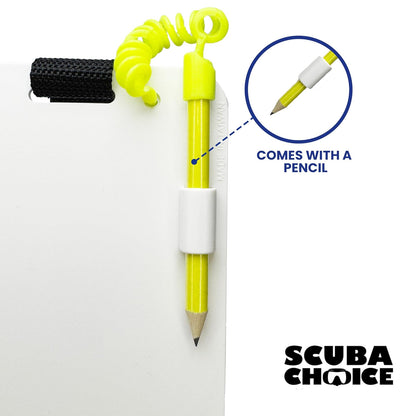 Scuba Choice - pizarrón de Buceo (15,2 x 10,16 cm, Incluye lápiz de Grafito)