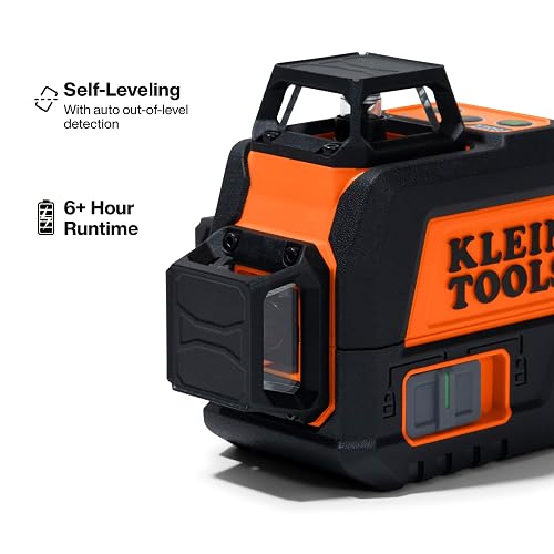 Klein Tools 93CPLG Nivel láser compacto autonivelante, línea cruzada verde brillante, planos láser de 360 grados, recargable, montaje magnético