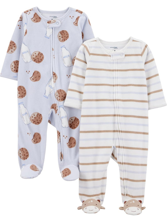 Simple Joys by Carter's 2-Pack Fleece Footed Sleep and Play Pijama Unisex bebé
