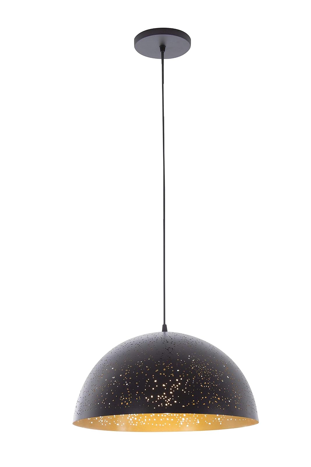 MAXXI MX-CL8017 Candil Decorativo Techo, Aluminio Negro Mate, E26