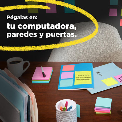 POST-IT 3M Notas Adhesivas Reposicionables Pop-Up Capetown 600 hojas | Repuesto estilo acordeón para dispensador, Planear y organizar, Adhesivo original, 76 x 76 mm, 6 pads con 100 piezas c/u