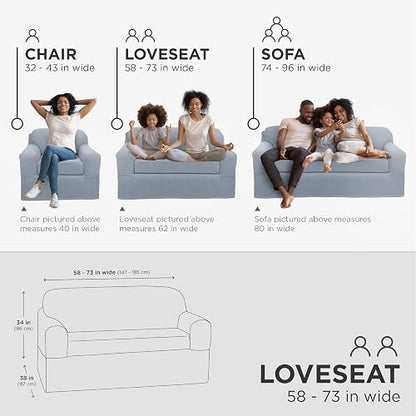 MAYTEX Funda de sofá, Casual, Azul Acero, Sillón de Dos plazas, 1