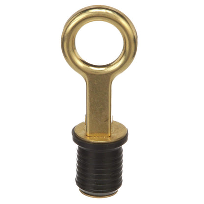 Attwood 7524A7 Tapón de Drenaje con Mango a presión, para desagües de 1 Pulgada de diámetro, se bloquea en su Lugar, Mango de latón, tapón de Goma