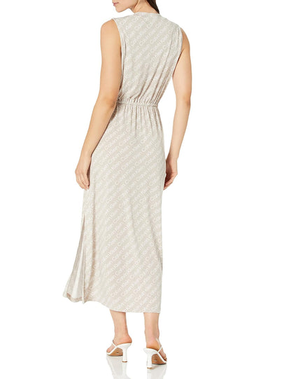 Calvin Klein Vestido sin Mangas con Logotipo de CK y Lazo en la Cintura Vestido de Fiesta Informal para Mujer