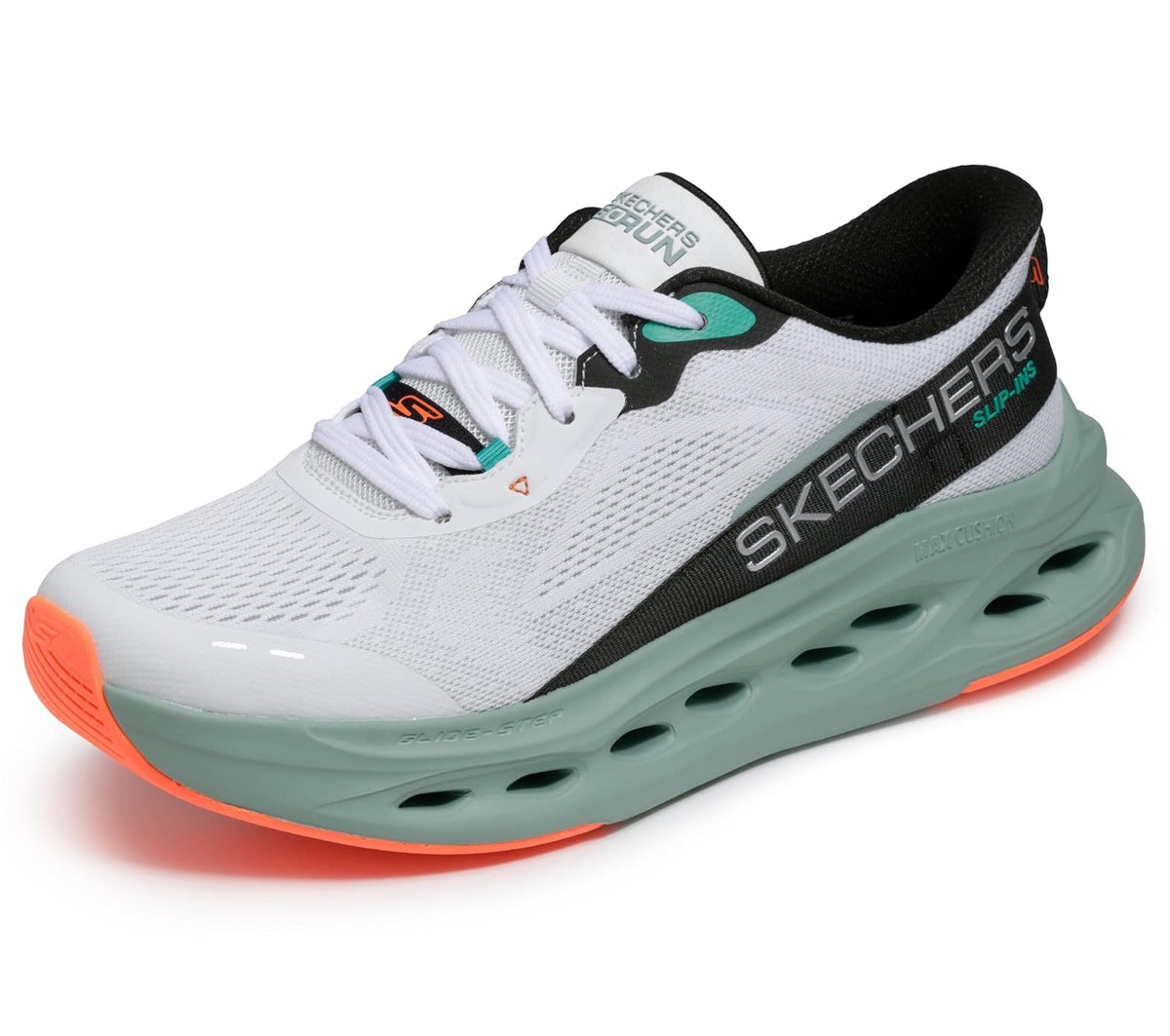 Skechers Max Cushioning Glide Step Slip-Ins Zapatillas Hombre - 26.5 cm - Blanco - Multicolor