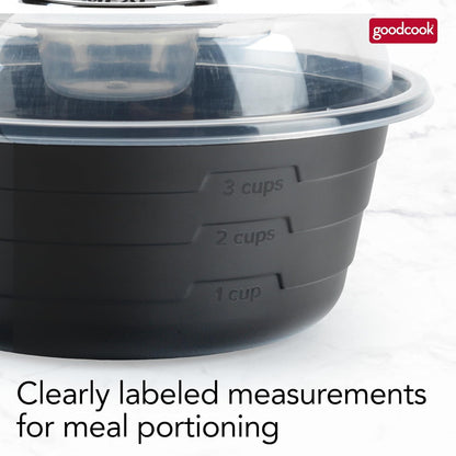 GoodCook - Recipiente para preparar comidas sin BPA con tocadores, juego de 10 organizadores de alimentos aptos para microondas y lavaplatos, juego de almacenamiento de alimentos con tapas a presión,