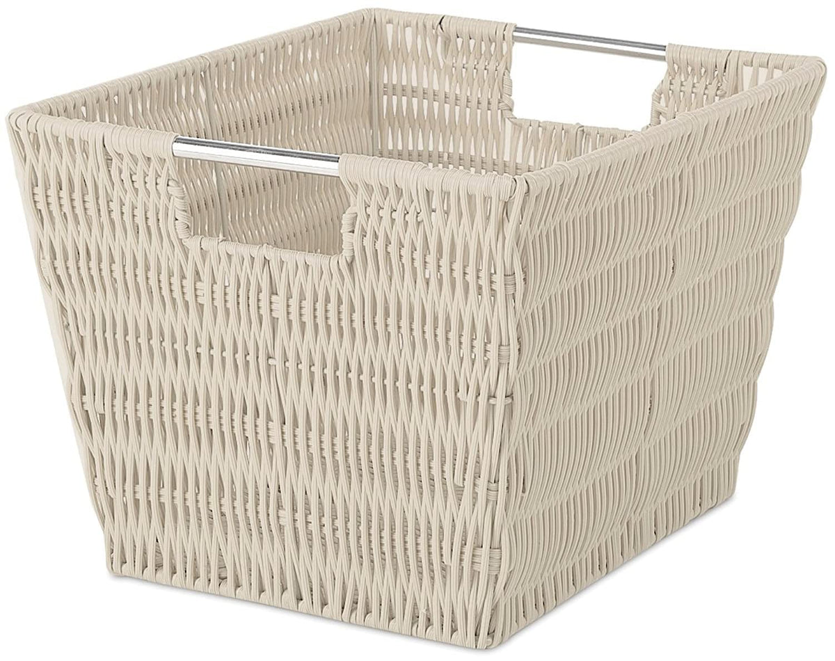 Whitmor 6500-1717 Rattique® Canastas pequeñas para Almacenamiento, Pequeño, Latte, 1 uds. por Paquete - Latte