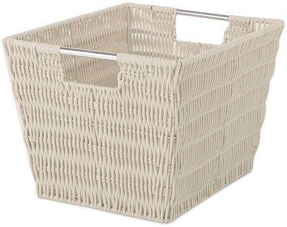 Whitmor 6500-1717 Rattique® Canastas pequeñas para Almacenamiento, Pequeño, Latte, 1 uds. por Paquete - Latte