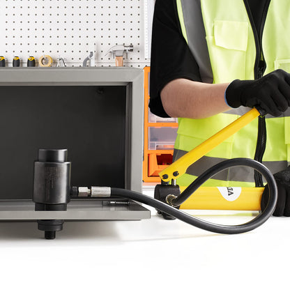 VEVOR Kit de Perforación Hidráulica Presión de 15 T con 10 Punzones Perforadora Hidráulica Manual con Maletín Portátil Kit de Perforadora Hidráulica 22-114 mm para Metal Acero Aluminio Plástico