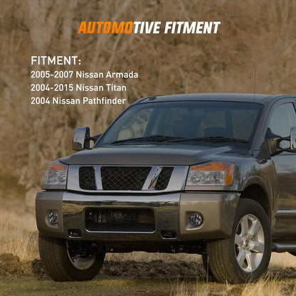 Nilight FOG-H72 Conjunto de Luz Antiniebla para Nissan Armada 2005-2007 Titan 2004-2015, Lente Ahumada