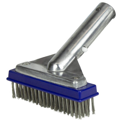 Poolmaster - Cepillo para Polvo para Algas con Parte Trasera de Aluminio y cerdas de Acero Inoxidable, Neutral, 12,7cm