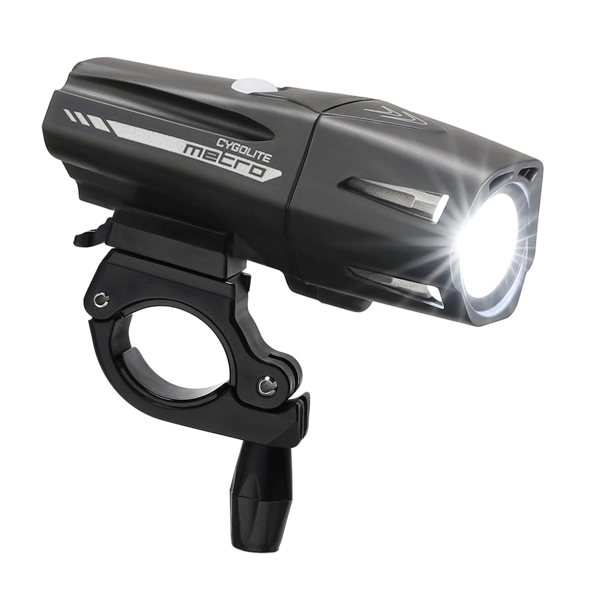 Cygo Lite Metro Pro - Luz de Bicicleta de 1.100 lúmenes, 9 Modos nocturnos y de día, Compacto y Duradero, Resistente al Agua, IP67, Soporte Duro Seguro, Faro Recargable USB, para Carretera, montaña,