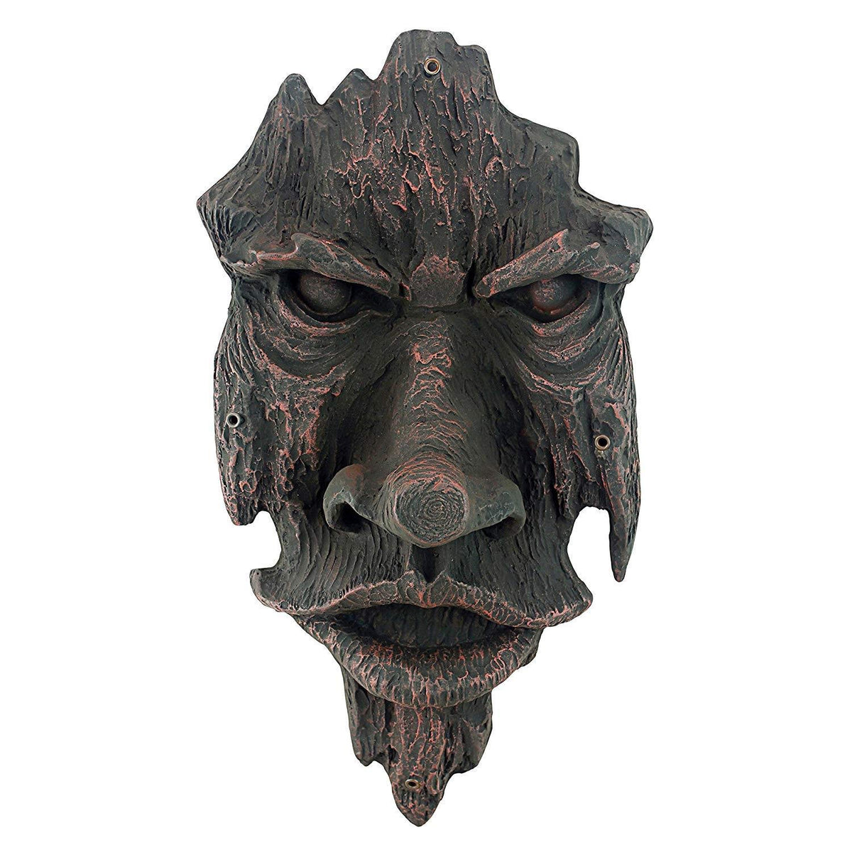 Design Toscano Nottingham Woods Greenman - Escultura de Pared de fantasía para Interiores y Exteriores, 15 Pulgadas de Alto, Resina de Piedra fundida, Acabado de Madera