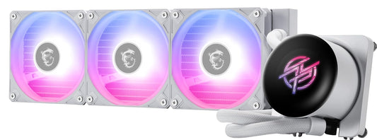MSI MPG CORELIQUID P13 360 White - Enfriador líquido para CPU AIO ARGB - Radiador de 120 mm - LGA 1851 Ready - Triple Ventiladores ARGB PWM de 400 mm, Color Blanco