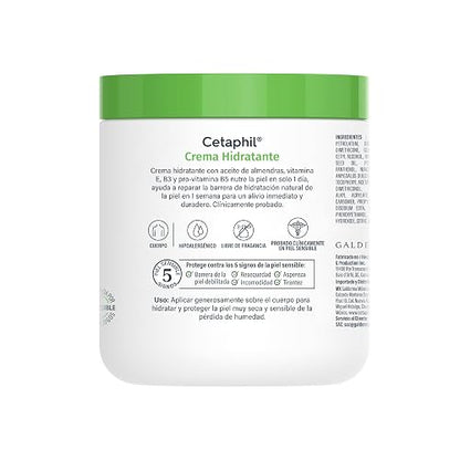 CETAPHIL, Crema Hidratante Grande 566g. Restaura Completamente la Barrera de la Piel, Clínicamente Probada, para Todo Tipo de Piel y Piel Sensible. Recomendada por Dermatólogos.