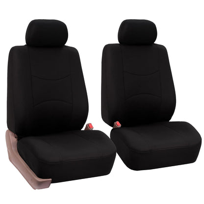 FH Group Funda Universal para Asiento de Coche de Banco sólido para reposacabezas Desmontables, Ajuste Universal para Coches, Camiones y SUV (Beige/Negro) - Black