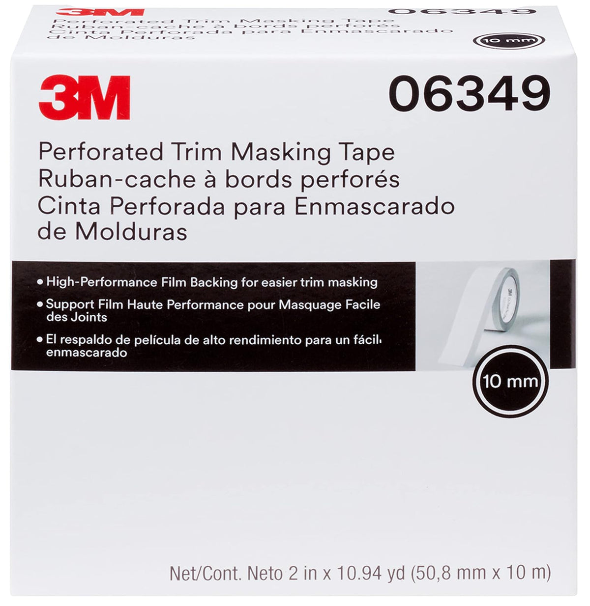 3M Masking Tape Cinta para Moluduras m Automotriz | Protección de pintura de moldeo; cinta de elevación de recortes; desgarro de mano
