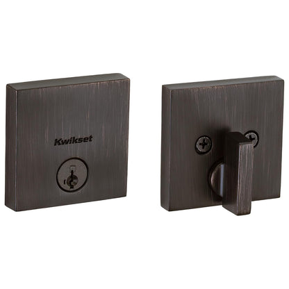 Kwikset Cerrojo de Seguridad SmartKey, Cilindro Sencillo, Varios Acabados - 0.5" x 2.63" x 2.63" - Bronce veneciano