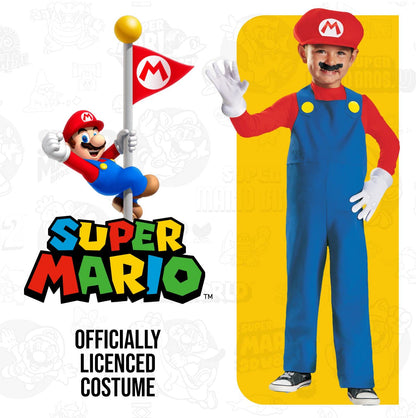 Disguise - Disfraz de Mario para niños pequeños de Super Mario Brothers de Nintendo, talla media/3T-4T