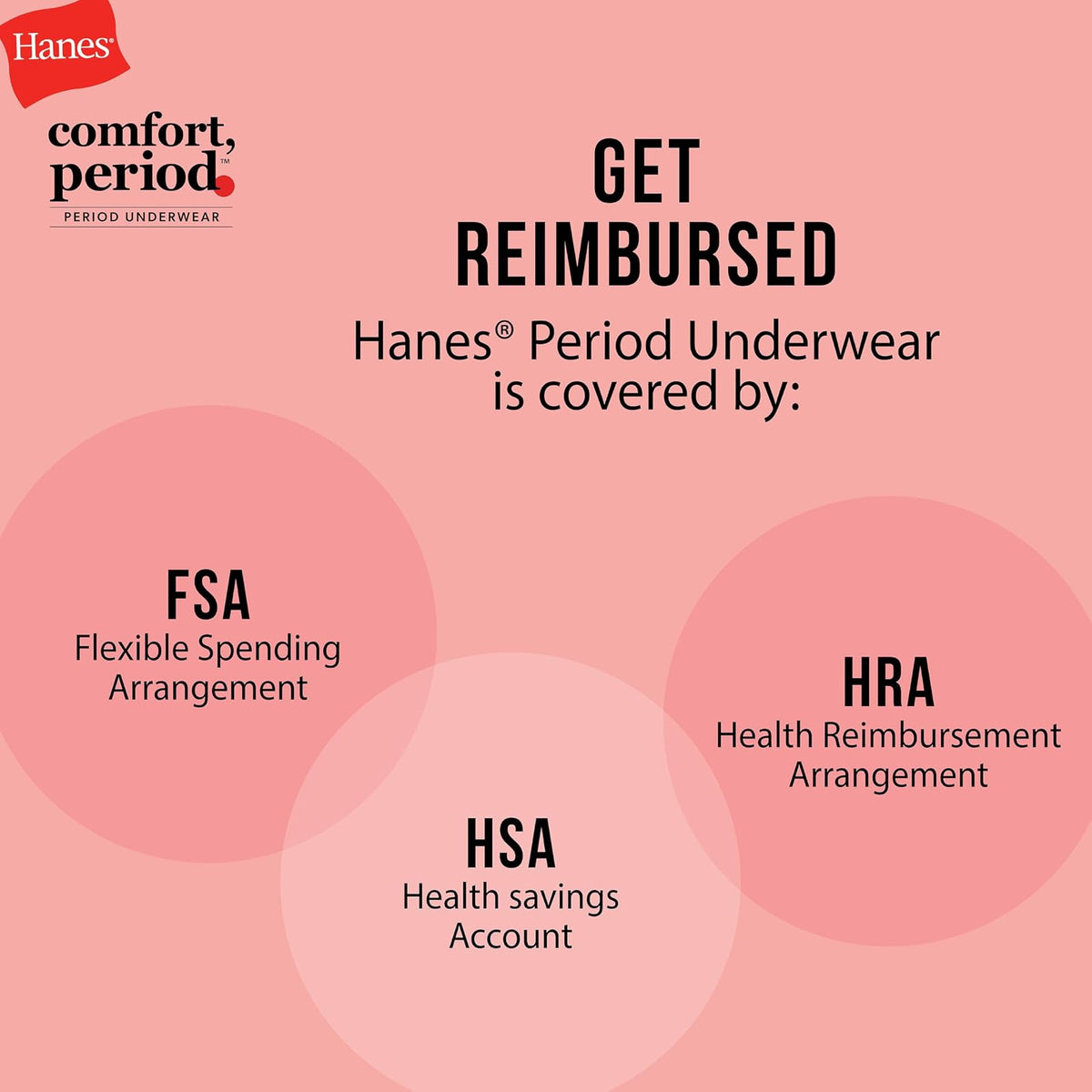 Hanes Hanes® Ropa Interior para niña, Comfort Period.™ Bragas Hipster, Bragas de protección Moderada, Paquete de 4 Ropa Interior a la caderaNiñas