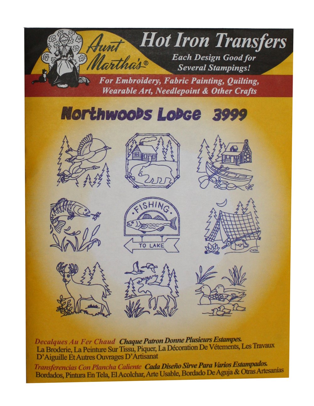 Aunt Martha's Iron On Transfer Patterns for Stitching, Embroidery or Fabric Painting, Nature Patterns for Tea Towels or Quilting, Set of 5