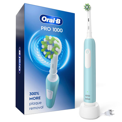Oral-B Pro 1000 CrossAction Cepillo Dental Eléctrico Rosa - 1 Count (Pack of 1) - Forro Polar Verde Con Licencia Oficial de Star Wars Silent One Crew.