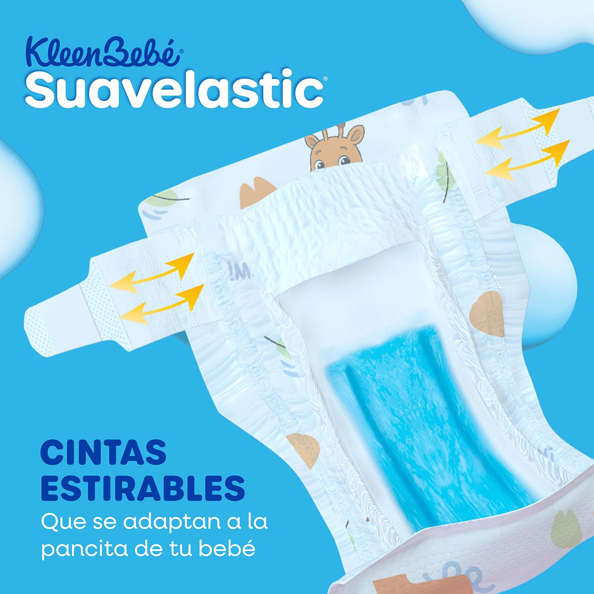 KleenBebé Suavelastic Pañal Desechable para Bebé, Talla Extra Extra Jumbo, Unisex, Bolsa con 40 Piezas, Ideal para Bebés de más de 13.5 kg
