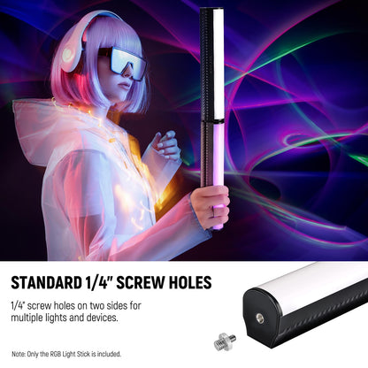 NEEWER RGB Varita de Luz, Fotografía Magnética Manual Youtube TikTok Vlog Video Light Stick Barra Luz Tubo Luz LED 2500K-8500K Regulable a Todo Color CRI95 2550mAh Batería 17 Escenas, 1 Paquete,TL20C