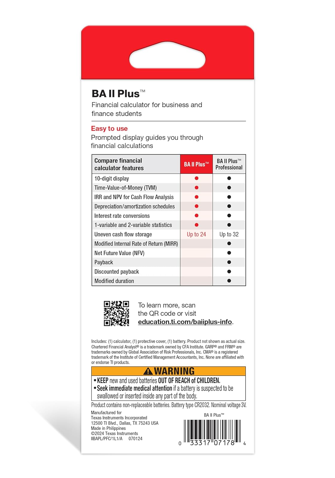 Texas Instruments- Calculadora TI-BAIIPLUS