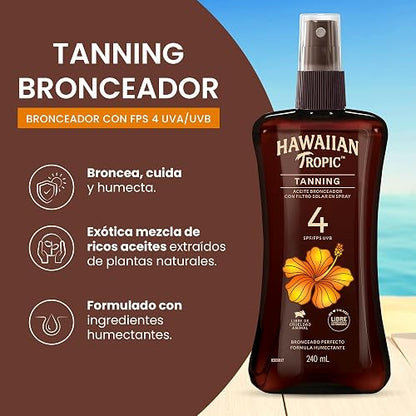 Hawaiian Tropic Spray Protección Solar 4 FPS 240ml