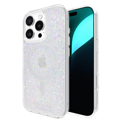 Kate Spade New York Funda para iPhone 16 Pro, Compatible con MagSafe - Chunky Glitter Iridescent