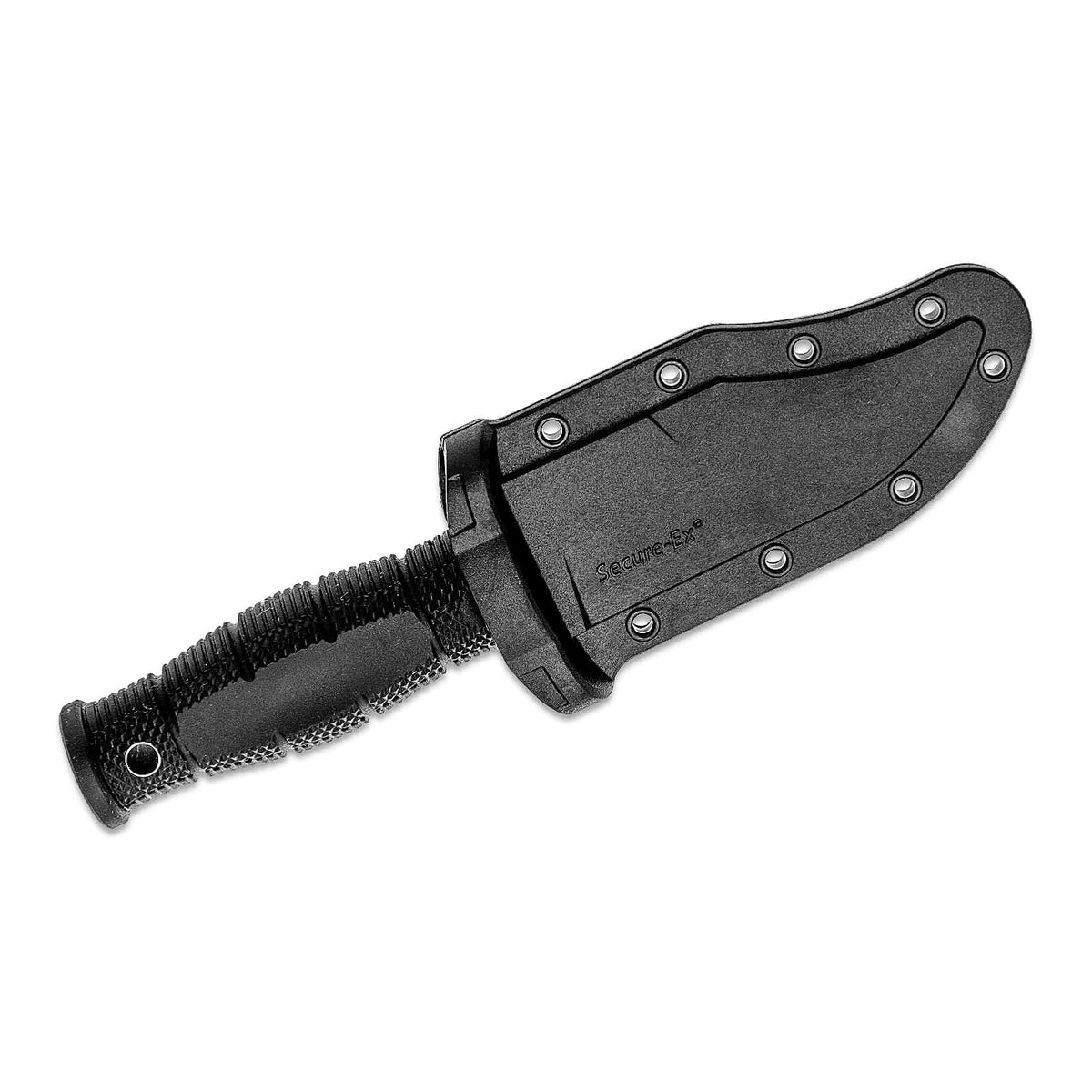 Mini cuchillo de acero frío con clip para cuello de piel, compacto, ligero, 8CR13MOV, hoja fija de acero para caza al aire última intervensión, 8.26 cm, mango ergonómico Kray-Ex, funda segura Ex