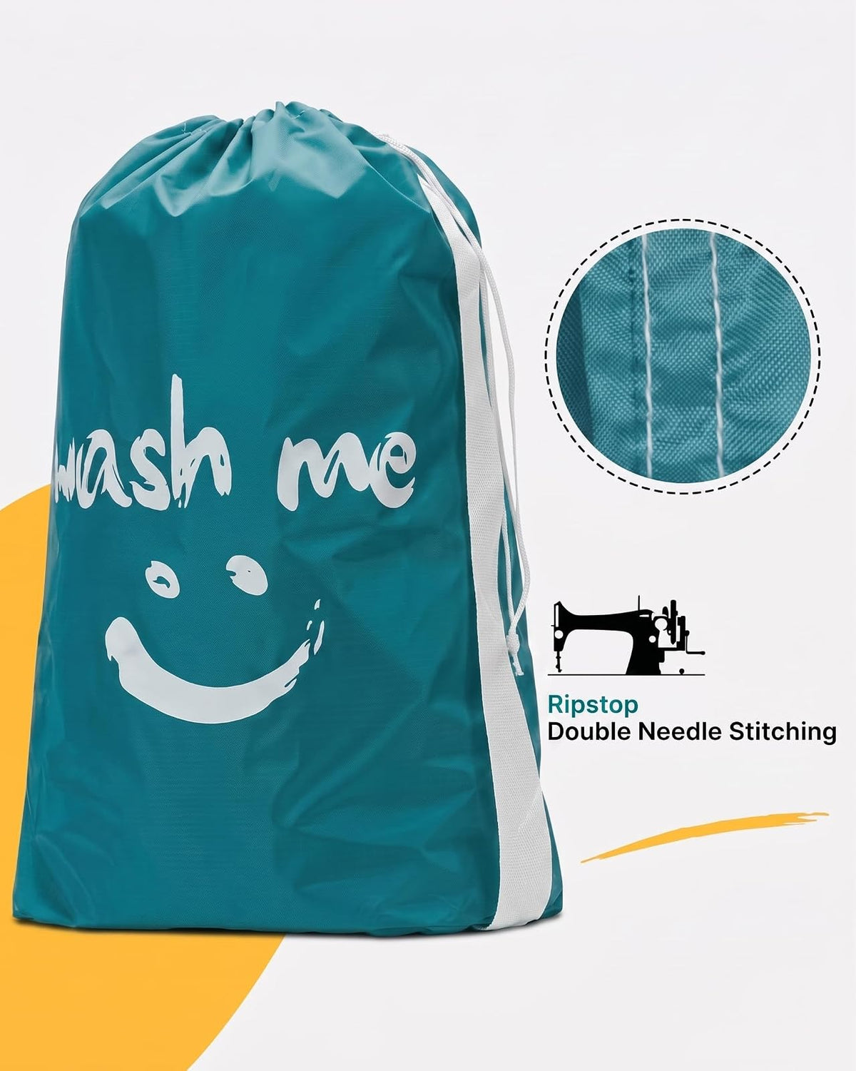 HOMEST - Paquete de 2 bolsas de lavandería de viaje, lavable a máquina, lo suficientemente grande como para contener 4 cargas de lavandería, fácil de colocar en una cesta de lavandería o cesta