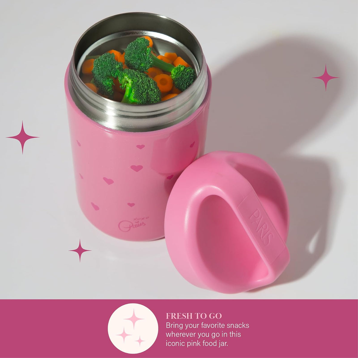 Paris Hilton PH - Calcomanías aisladas para alimentos de 16 onzas, color rosa, 16 onzas