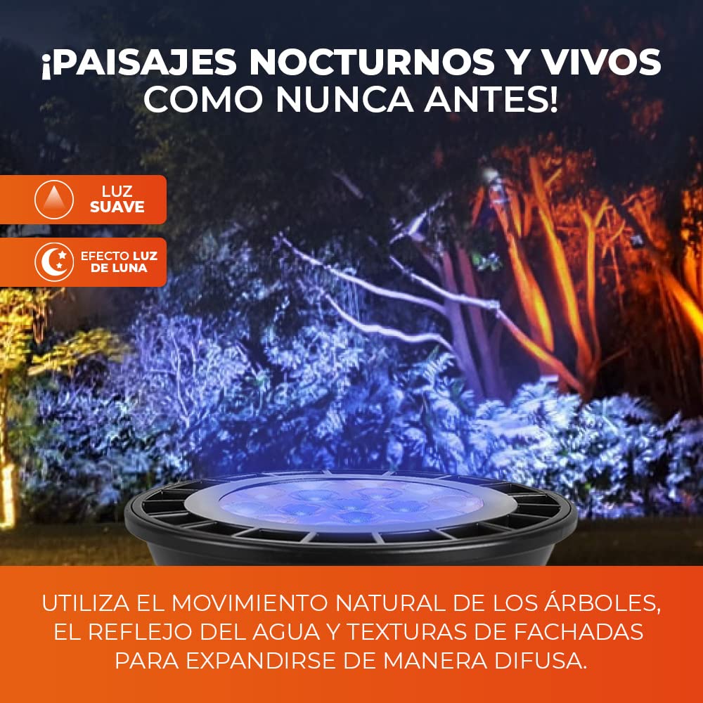 Tecnolite SUAHIL - Reflector LED Exterior 28 W , Luz de Luna Color Azul, IP66, IK08, A prueba de agua y golpes