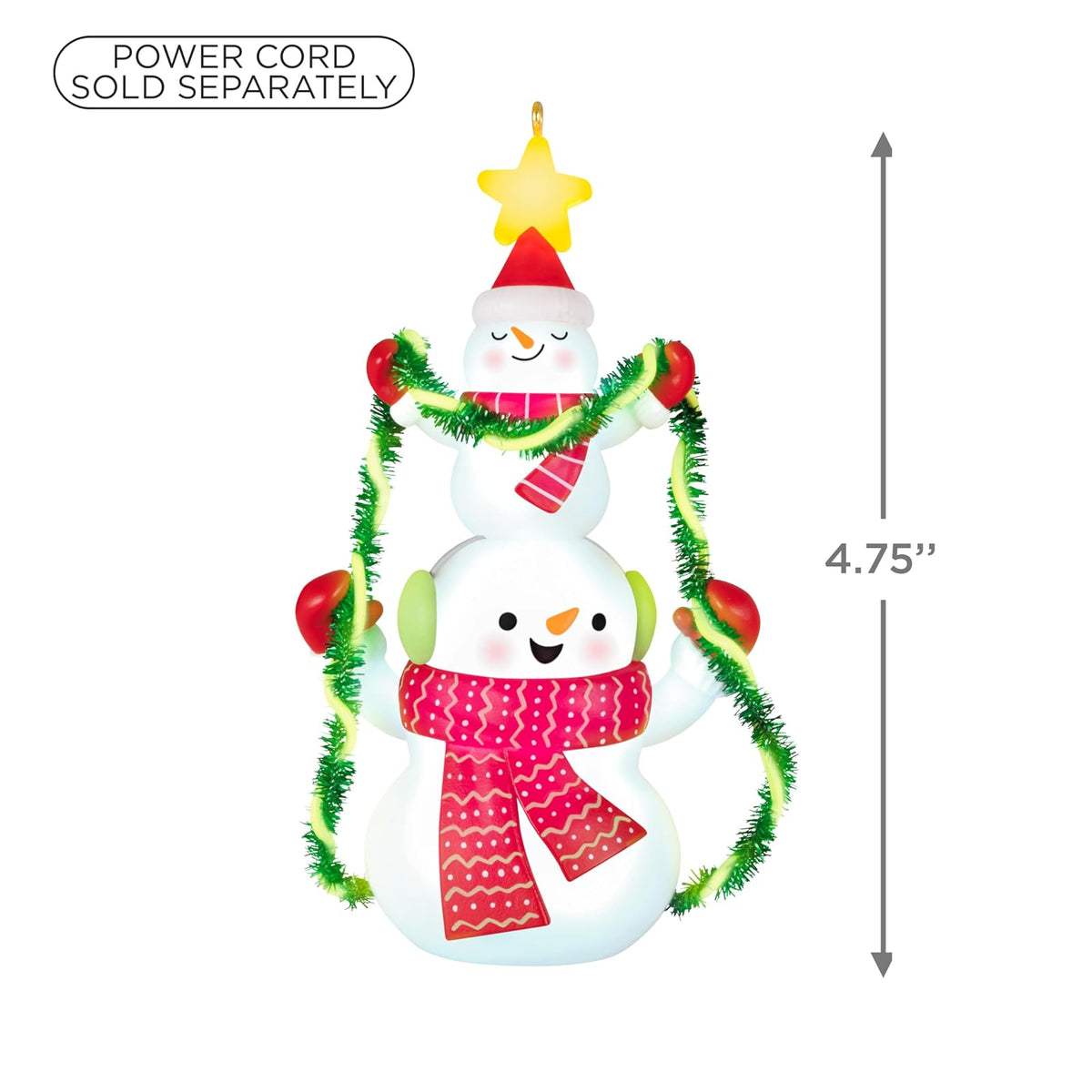 Hallmark - Adorno navideño de Recuerdo 2025, iluminarlo Regalos para coleccionistas de muñeco de Nieve con luz