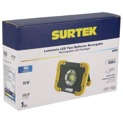 Surtek RFR9 Surtek Reflector LED recargable 900 lm, pack of/paquete de 1