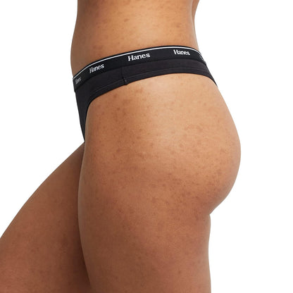 Hanes Originals - Paquete de Bragas elásticas de algodón Transpirable, Paquete de 6 Tanga para Mujer