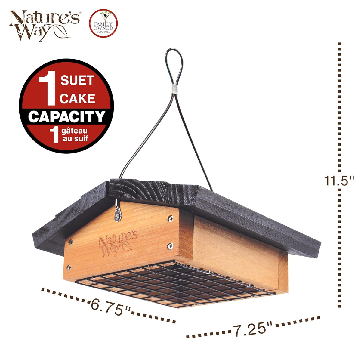 Nature's Way Bird Products CWF2 Cedar Suet Upside-Down - Alimentador para pájaros