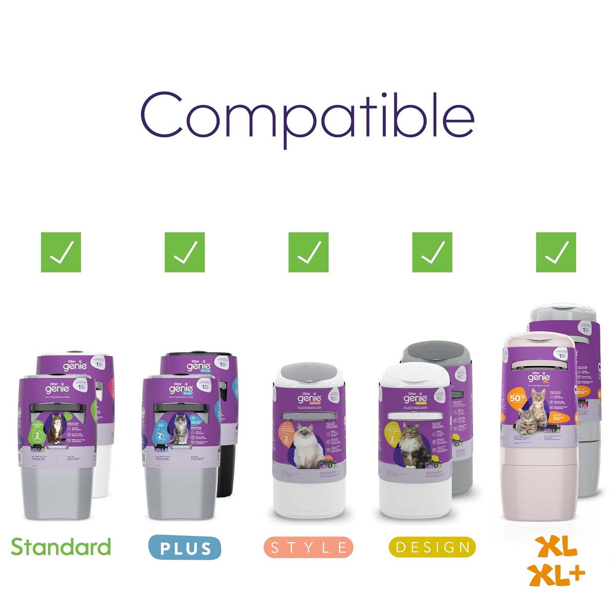 Litter Genie - Cartucho de recarga para sistema de eliminación de arena para gatos, paquete de 1